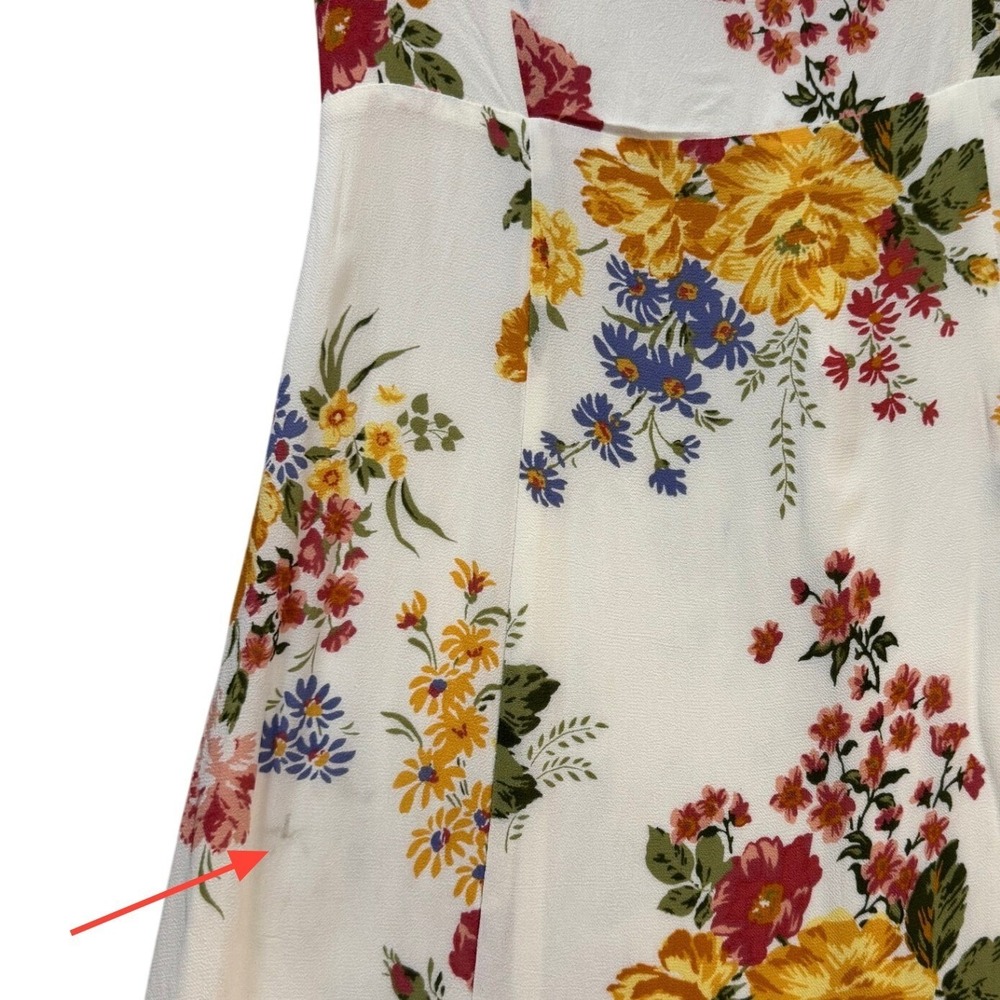 Reformation Juliette Midi Dress 8 10 12 Ivory Floral Wedding Guest Cottagecore - Picture 6 of 8